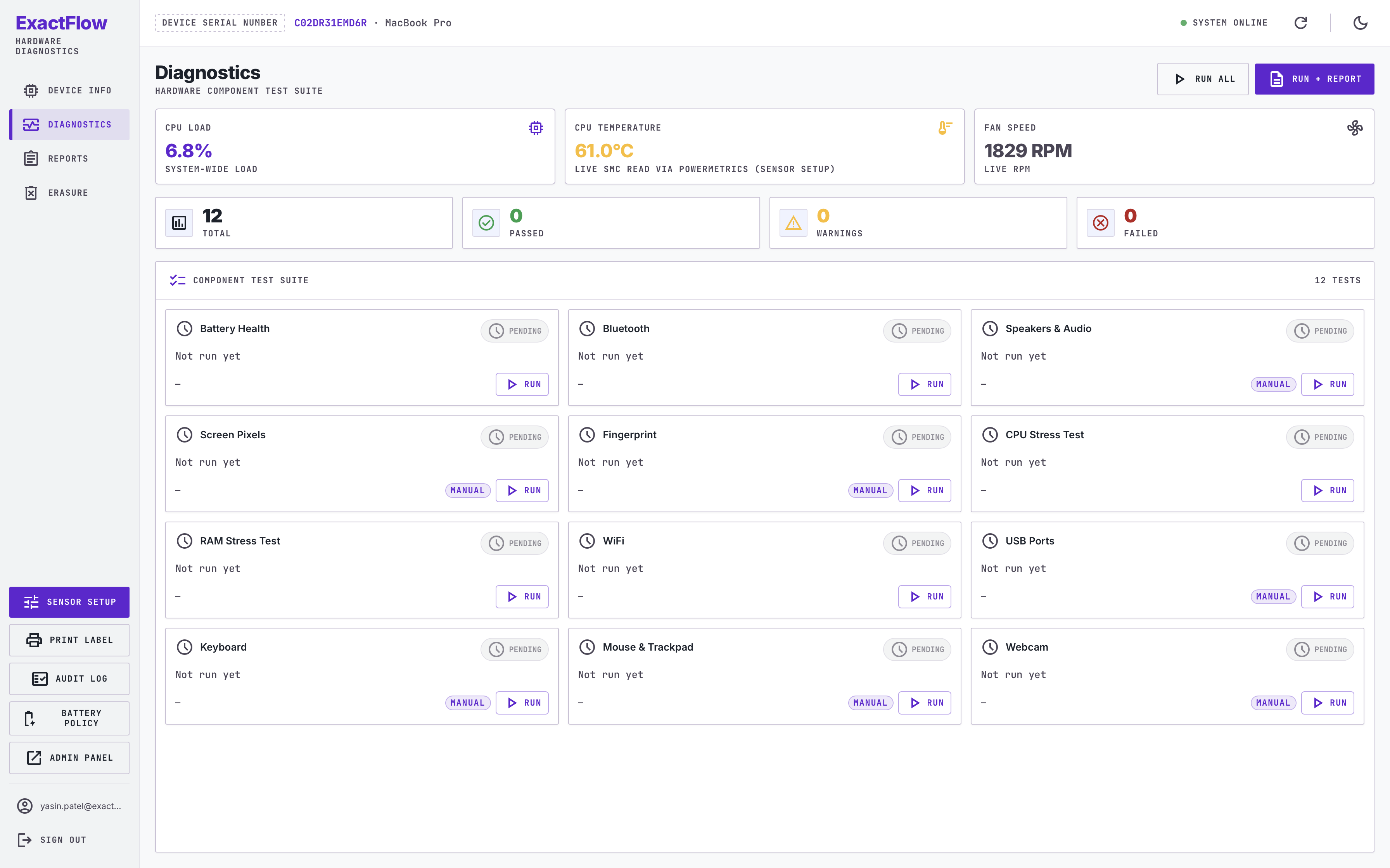 Application Overview — Diagnostics