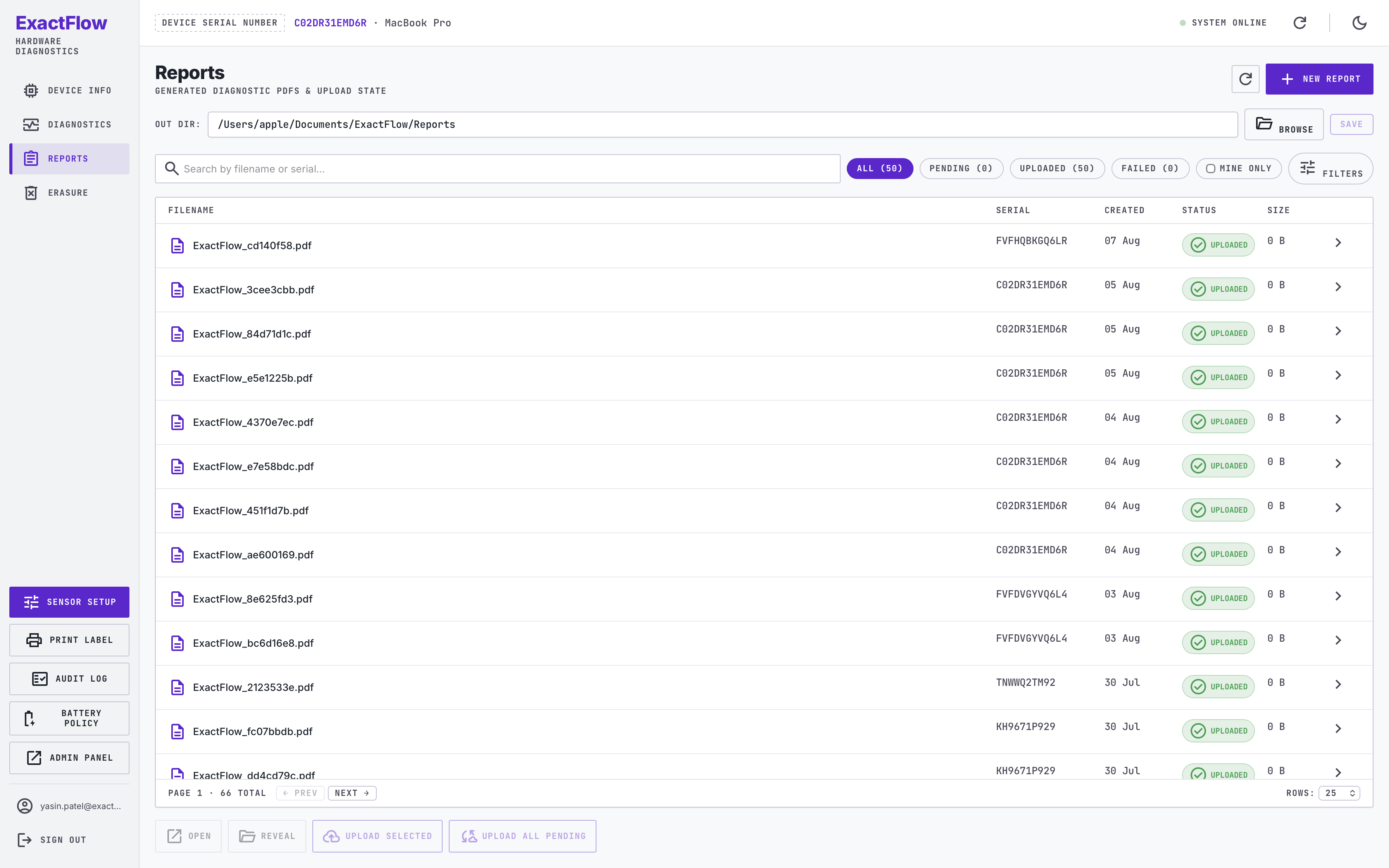 Application Overview — Reports